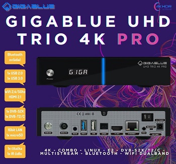Predstavujeme Gigablue UHD Trio 4K PRO: Enigma2 prijma s Bluetooth ovldaom a DualBand Wifi