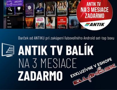 Antik TV 3 mesiace ZADARMO pri zakpen akhokolvek Android set-top boxu